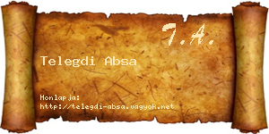 Telegdi Absa névjegykártya